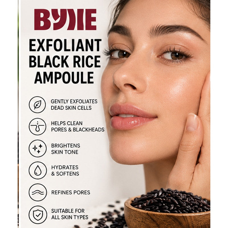 BYJIE White Rice Exfoliant Ampoule Niacinamide AHA BHA 80mL