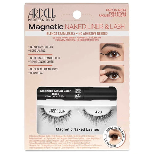 Ardell Magnetic Naked Liner & Lash 420 Kit Waterproof Reusable Black BX/3