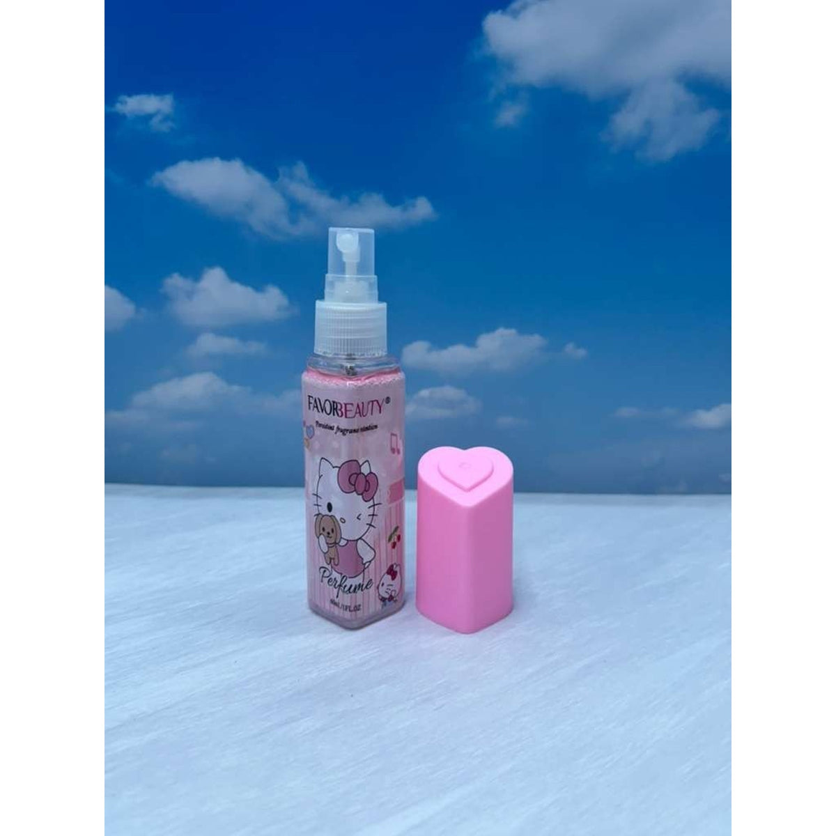 Hello Kitty FavorBeauty Cute Cartoon Perfume Spray 60ml Pink Heart Cap Kawaii
