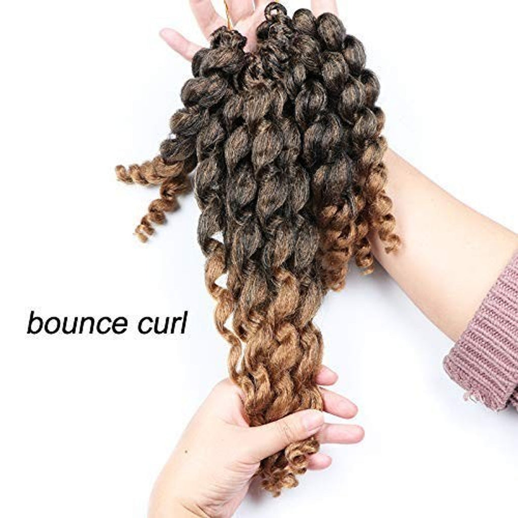 Wand Curl Crochet Braids Hair 8 Inch 3 Packs 1B/27 Pre-Looped Curly