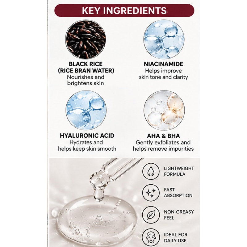 BYJIE White Rice Exfoliant Ampoule Niacinamide AHA BHA 80mL