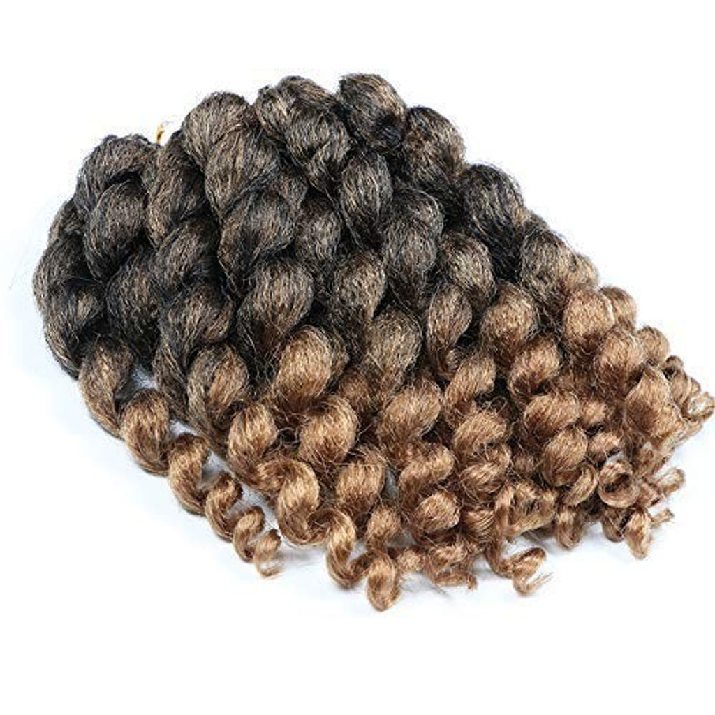 Wand Curl Crochet Braids Hair 8 Inch 3 Packs 1B/27 Pre-Looped Curly