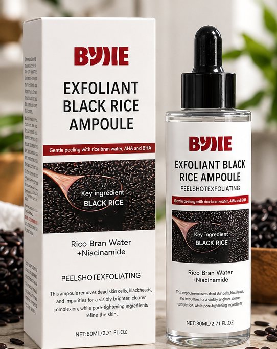 BYJIE Black Rice Exfoliating Ampoule AHA BHA Niacinamide 80mL