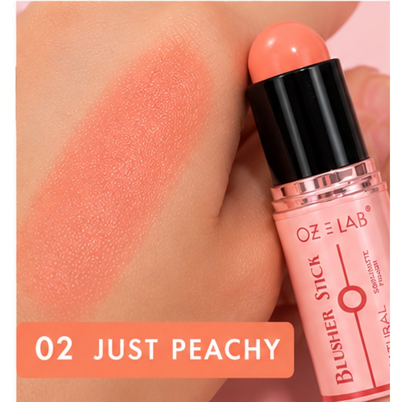 OZE LAB Blusher Stick 02 Just Peachy Cream Blush Lightweight Cheek Makeup