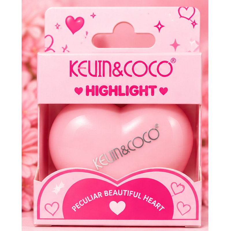 KEVIN&COCO Heart Highlighter Loose Powder KC010 5g with Mirror & Puff