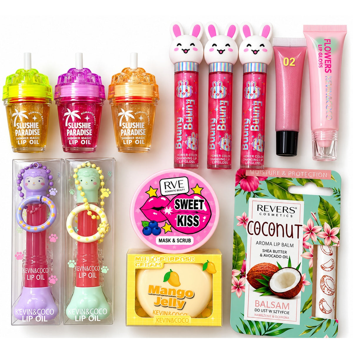 Mixed Brand Lip Care & Gloss Beauty Bundle – 13 Piece Gift Set