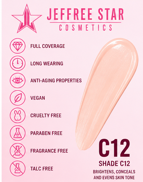 Jeffree Star Magic Star Liquid Concealer C12 Full Coverage 0.11 fl oz
