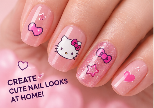 The Crème Shop x Hello Kitty 40 Nail Decals + Clear Polish 6 mL