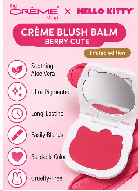 The Crème Shop x Hello Kitty Crème Blush Balm Berry Cute 0.16 oz