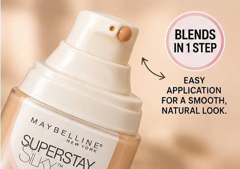 Maybelline New York - Superstay Silky Foundation - Honey Beige/Medium 3 Shade - 1 fl oz