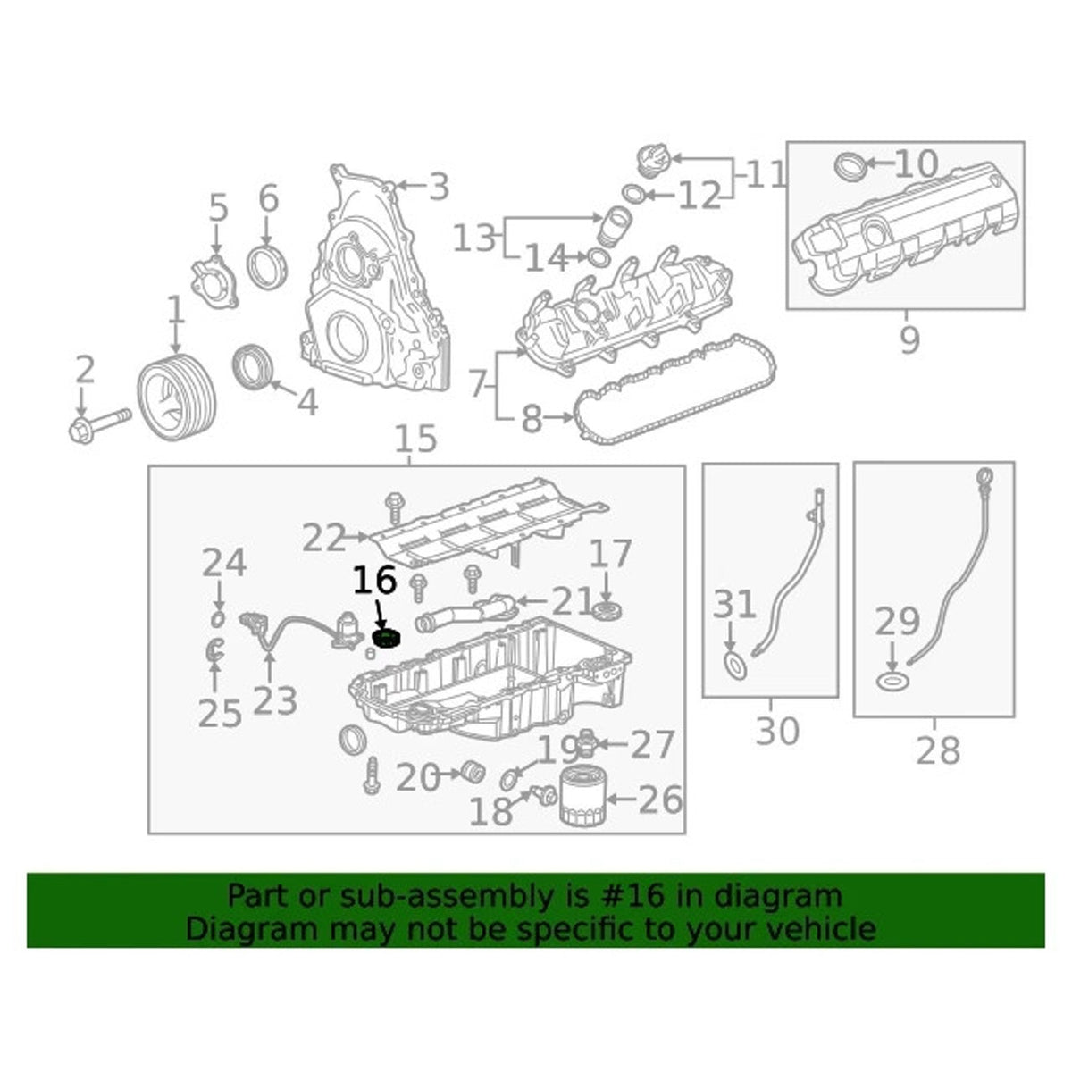 Genuine GM Front Oil Pan Seal 12666993