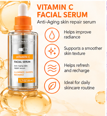 Global Beauty Care Facial Serum Set of 3 Vitamin C Retinol Multi-Vitamin 50mL
