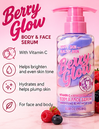 3-Piece Skincare Set Super Berry Clay Mask & 2 Body Face Serums
