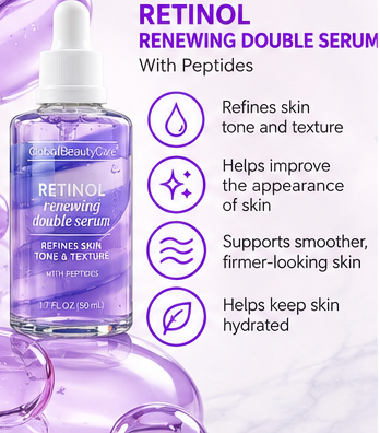 Global Beauty Care Facial Serum Set of 3 Vitamin C Retinol Multi-Vitamin 50mL