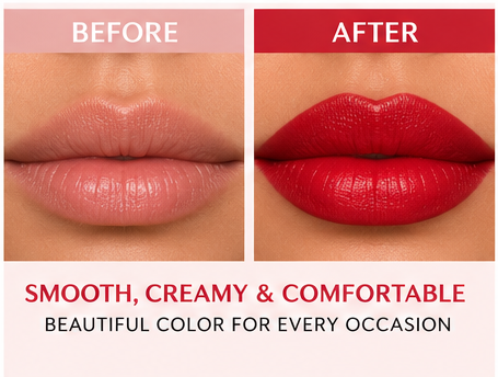 b.pure Clean Beauty Satin Lipstick Classic Red Vegan 0.12 oz