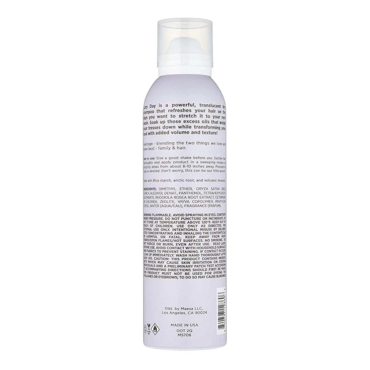 Hairitage Dry Shampoo Volumizing Spray for Women Cherry Amber 5oz Color Safe