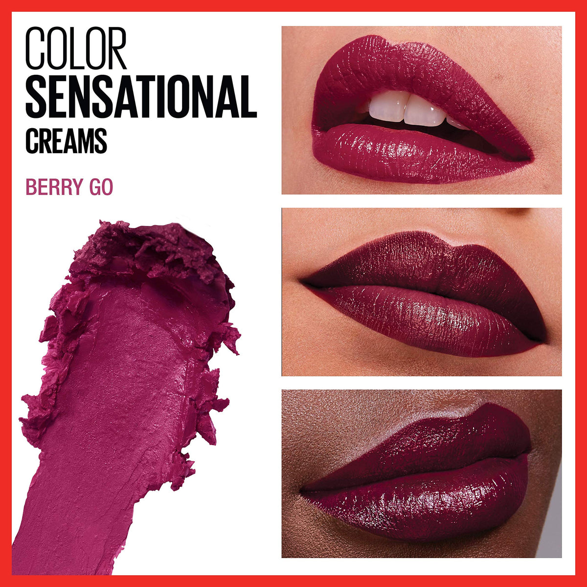 Maybelline Color Sensational Lipstick 400 Berry Go Cream Lip Color 0.15 oz