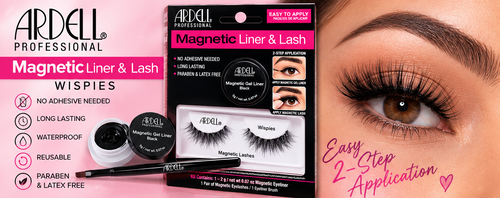 Ardell Magnetic Liner & Lash Wispies Kit Waterproof Reusable Black Gel