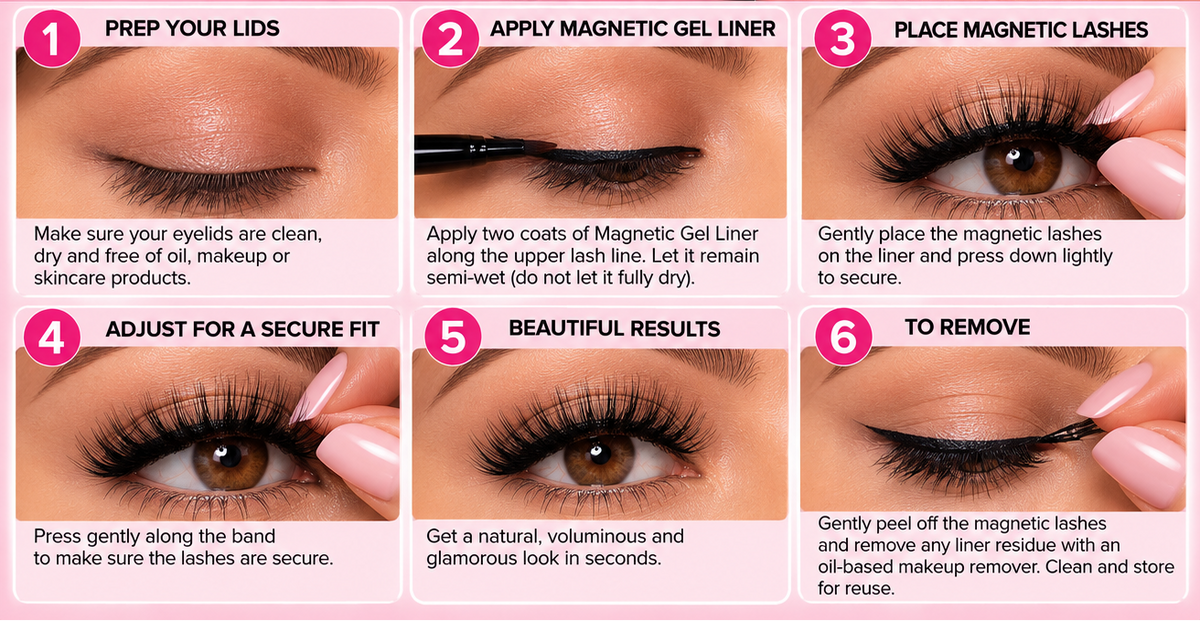 Ardell Magnetic Liner & Lash Wispies Kit Waterproof Reusable Black Gel