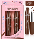 KEVIN&COCO Liquid Eyeliner & Mascara 2-Piece Eye Makeup Set – Brown #B