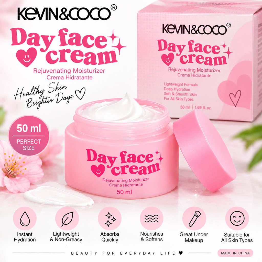 KEVIN&COCO Day Face Cream Rejuvenating Moisturizer Lightweight Hydrating 50ml