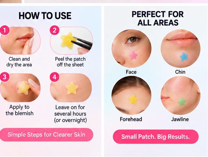 240 Star Shape Hydrocolloid Pimple Patches Colorful Acne Spot Stickers for Face