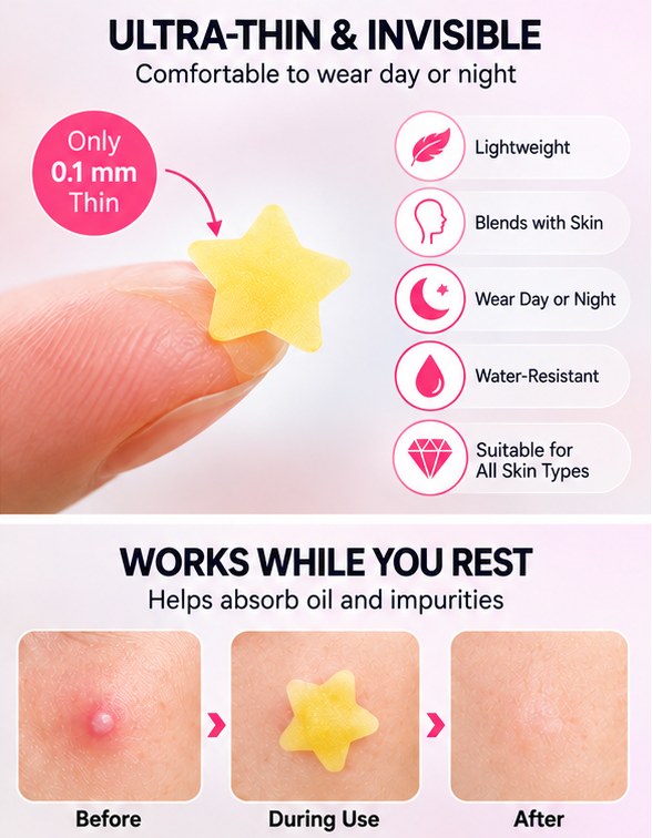 240 Star Shape Hydrocolloid Pimple Patches Colorful Acne Spot Stickers for Face