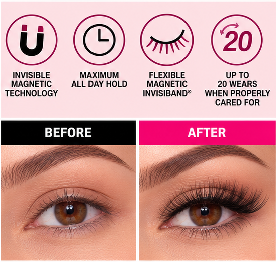 Ardell Magnetic Fauxmink MegaHold 818 Lashes + DUO Adhesive Eyeliner Kit