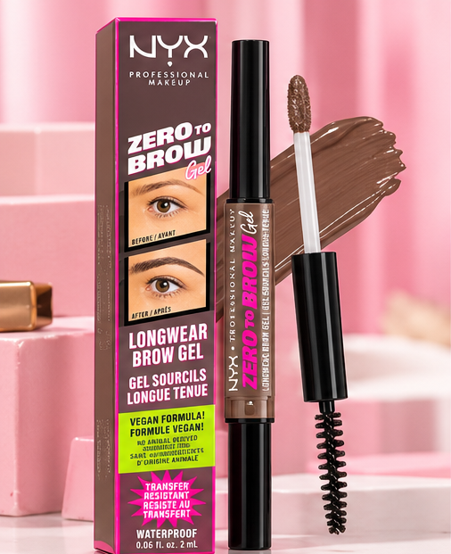 NYX Professional Makeup Zero to Brow Longwear Eyebrow Gel, Taupe, 0.06 fl oz
