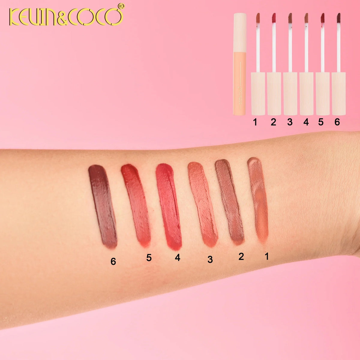KEVIN&COCO Whispering Sands 6-Piece Lip Gloss Set
