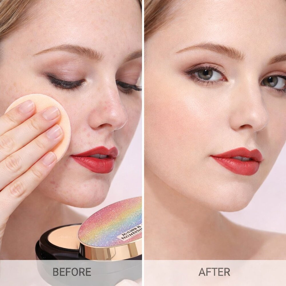 Romantic Beauty Pressed Face Powder Shade 02 with Mirror & Puff