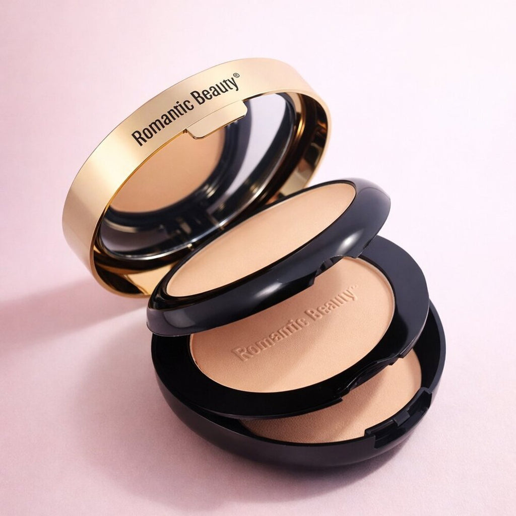 Romantic Beauty Pressed Face Powder Shade 02 with Mirror & Puff