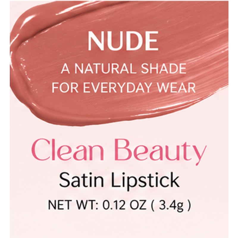 b.pure Clean Beauty Satin Lipstick Nude Vegan Cruelty Free 0.12 oz