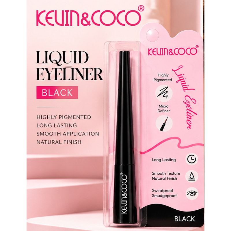 KEVIN&COCO Liquid Eyeliner Black Highly Pigmented Long Lasting 3.6g