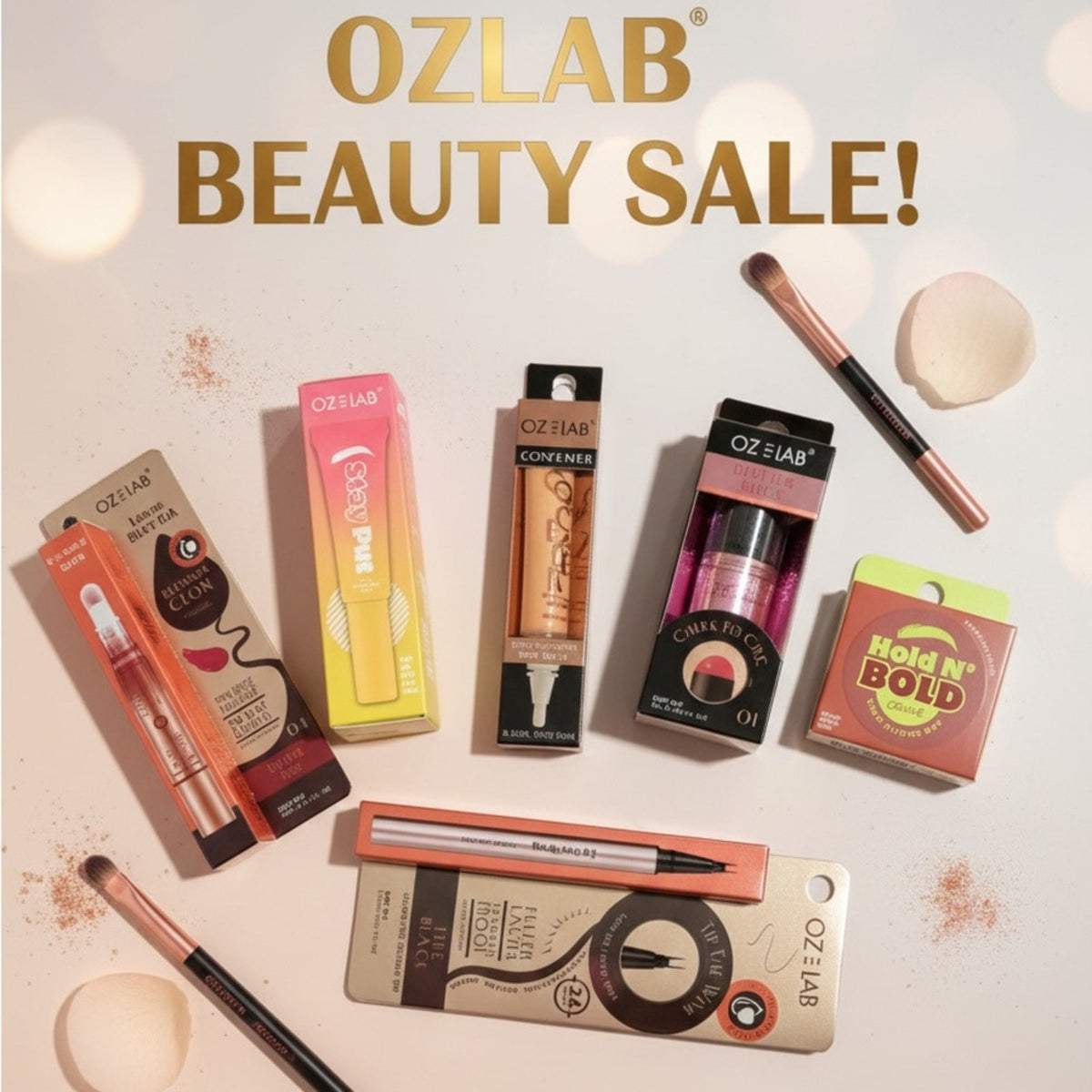 OZ LAB 6-Piece Makeup Set Concealer Blush Brow Wax Lash Pen & Brow Glue